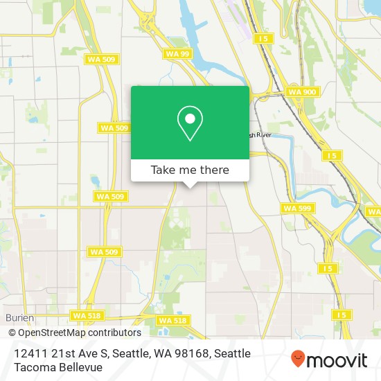 Mapa de 12411 21st Ave S, Seattle, WA 98168