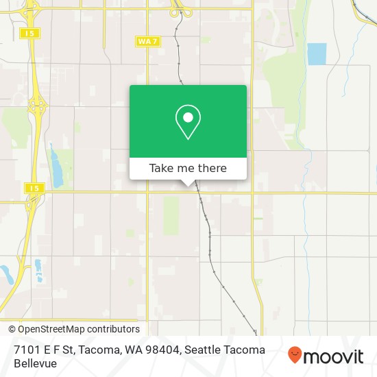 Mapa de 7101 E F St, Tacoma, WA 98404