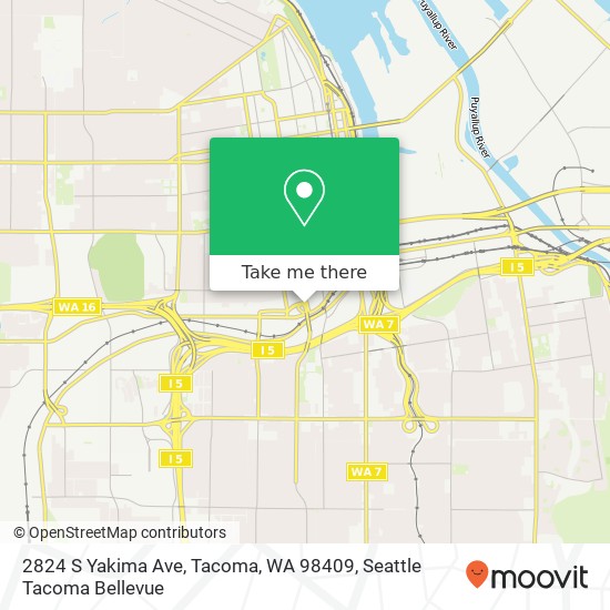 Mapa de 2824 S Yakima Ave, Tacoma, WA 98409