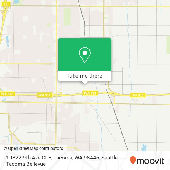 Mapa de 10822 9th Ave Ct E, Tacoma, WA 98445