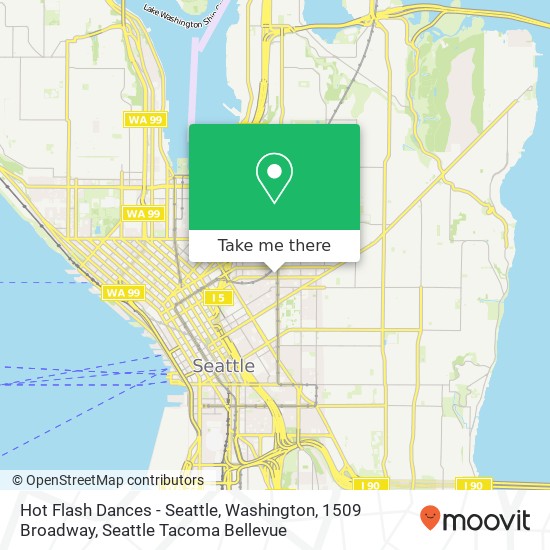 Mapa de Hot Flash Dances - Seattle, Washington, 1509 Broadway