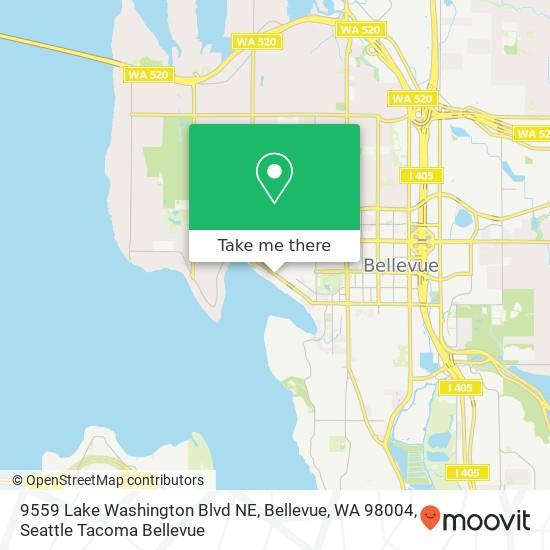 9559 Lake Washington Blvd NE, Bellevue, WA 98004 map