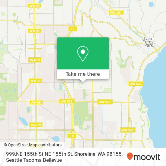 Mapa de 999,NE 155th St NE 155th St, Shoreline, WA 98155