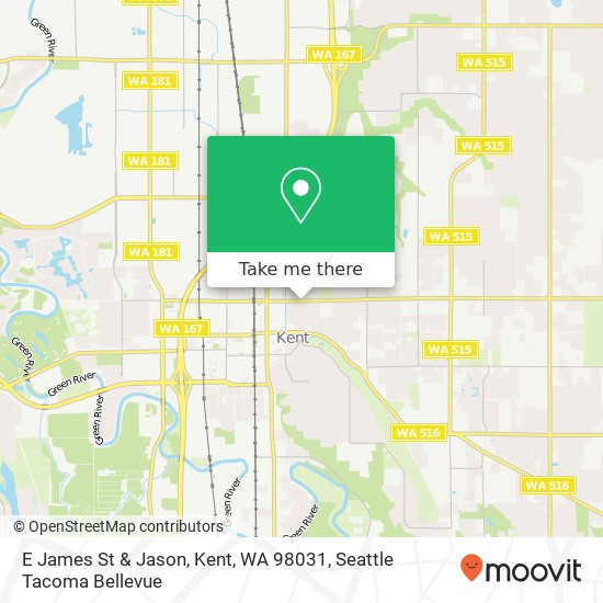 Mapa de E James St & Jason, Kent, WA 98031