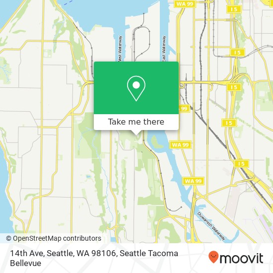 Mapa de 14th Ave, Seattle, WA 98106