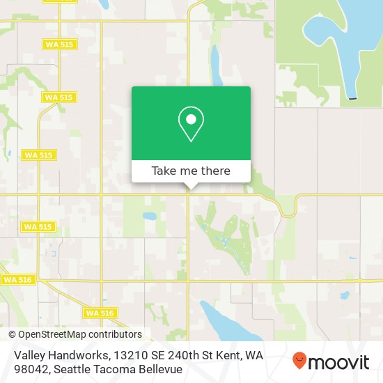 Mapa de Valley Handworks, 13210 SE 240th St Kent, WA 98042