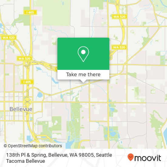 Mapa de 138th Pl & Spring, Bellevue, WA 98005