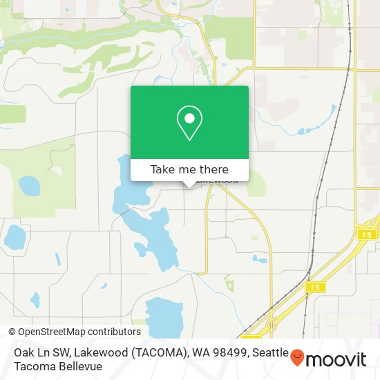 Mapa de Oak Ln SW, Lakewood (TACOMA), WA 98499