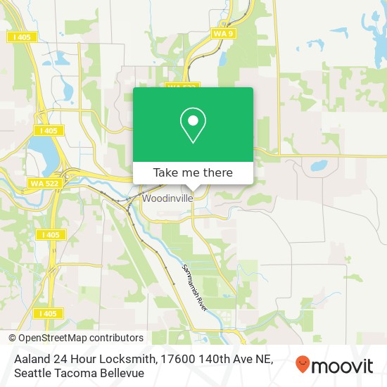 Mapa de Aaland 24 Hour Locksmith, 17600 140th Ave NE