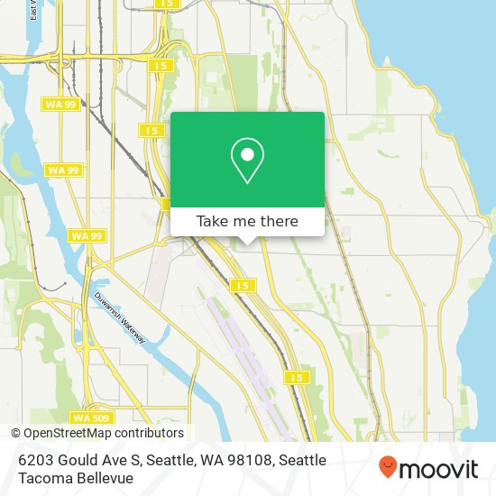 Mapa de 6203 Gould Ave S, Seattle, WA 98108