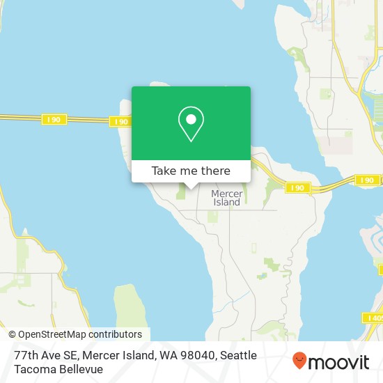 Mapa de 77th Ave SE, Mercer Island, WA 98040