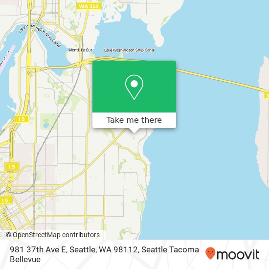 Mapa de 981 37th Ave E, Seattle, WA 98112