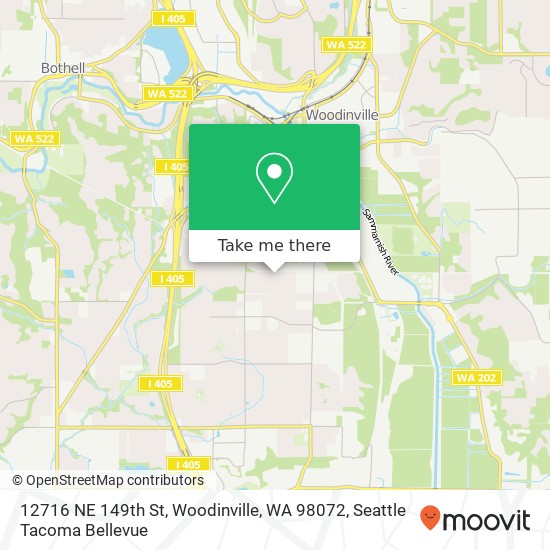 Mapa de 12716 NE 149th St, Woodinville, WA 98072