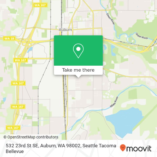 Mapa de 532 23rd St SE, Auburn, WA 98002