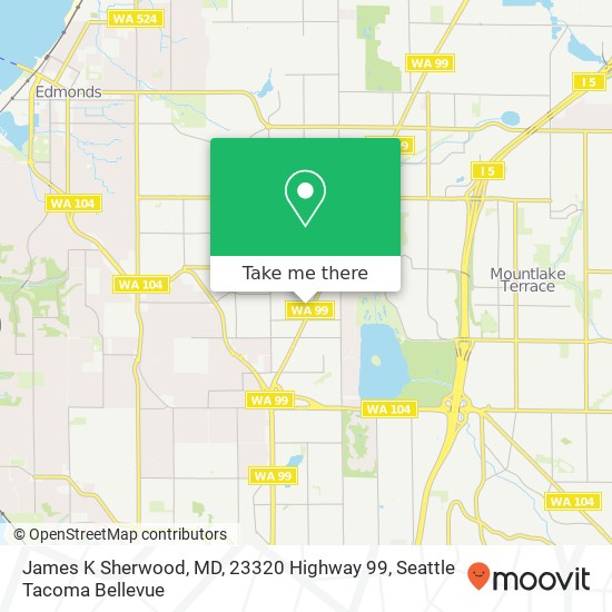 James K Sherwood, MD, 23320 Highway 99 map