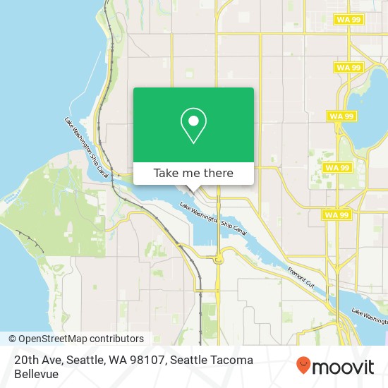 Mapa de 20th Ave, Seattle, WA 98107