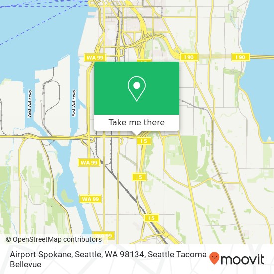 Mapa de Airport Spokane, Seattle, WA 98134