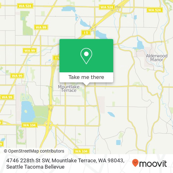 Mapa de 4746 228th St SW, Mountlake Terrace, WA 98043
