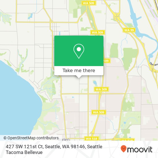 Mapa de 427 SW 121st Ct, Seattle, WA 98146