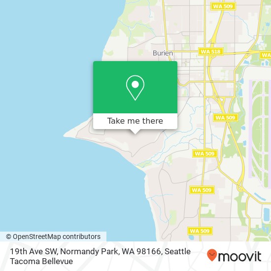 Mapa de 19th Ave SW, Normandy Park, WA 98166