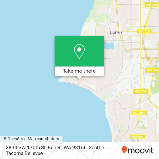 Mapa de 2834 SW 170th St, Burien, WA 98166