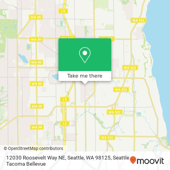 Mapa de 12030 Roosevelt Way NE, Seattle, WA 98125