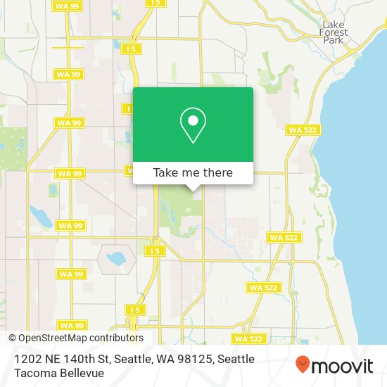 Mapa de 1202 NE 140th St, Seattle, WA 98125
