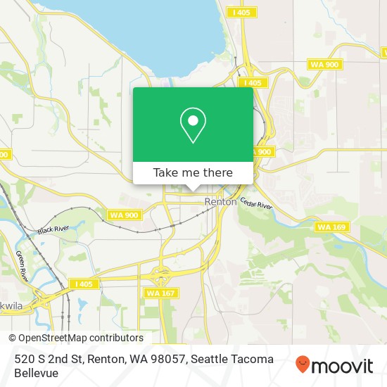 Mapa de 520 S 2nd St, Renton, WA 98057