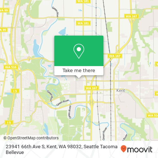 Mapa de 23941 66th Ave S, Kent, WA 98032