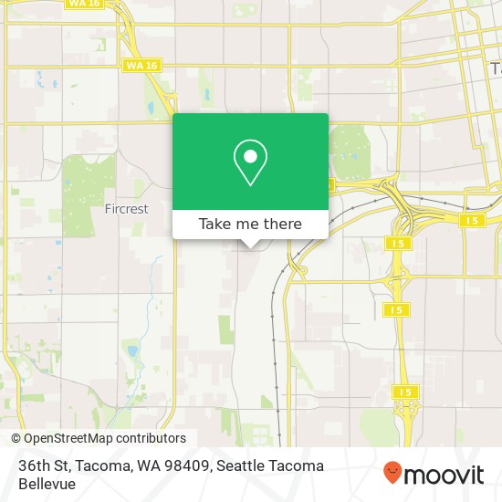 Mapa de 36th St, Tacoma, WA 98409