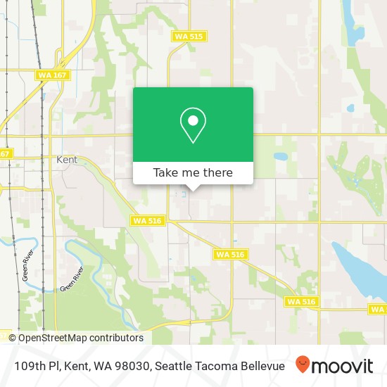 Mapa de 109th Pl, Kent, WA 98030