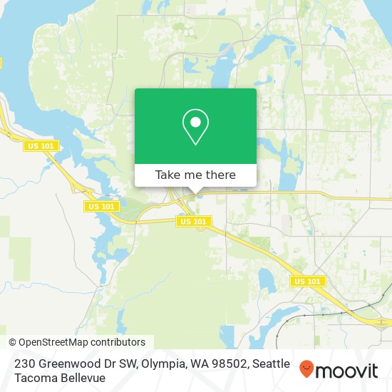 Mapa de 230 Greenwood Dr SW, Olympia, WA 98502