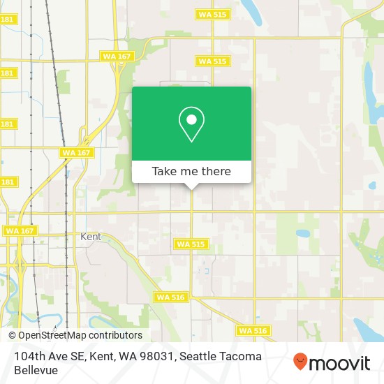 Mapa de 104th Ave SE, Kent, WA 98031