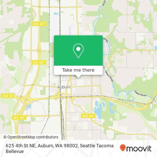 Mapa de 625 4th St NE, Auburn, WA 98002