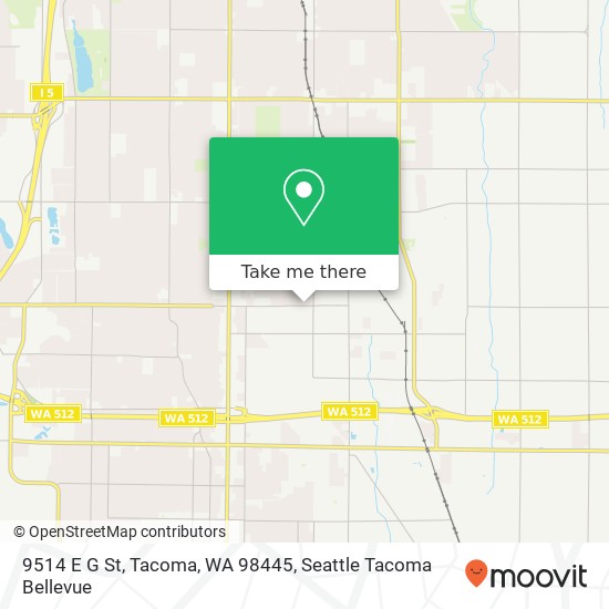 Mapa de 9514 E G St, Tacoma, WA 98445