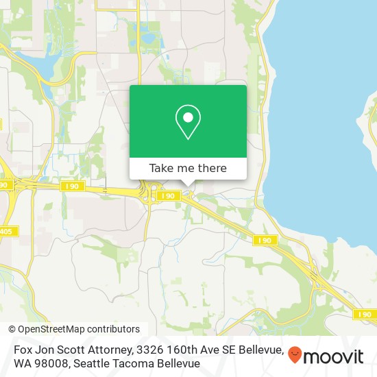 Mapa de Fox Jon Scott Attorney, 3326 160th Ave SE Bellevue, WA 98008