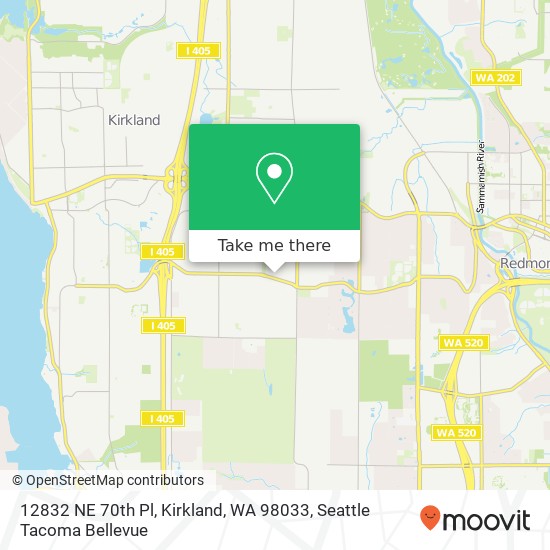 Mapa de 12832 NE 70th Pl, Kirkland, WA 98033