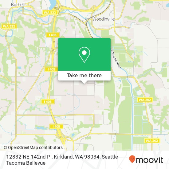 Mapa de 12832 NE 142nd Pl, Kirkland, WA 98034