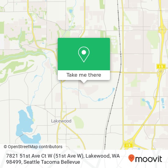 Mapa de 7821 51st Ave Ct W (51st Ave W), Lakewood, WA 98499