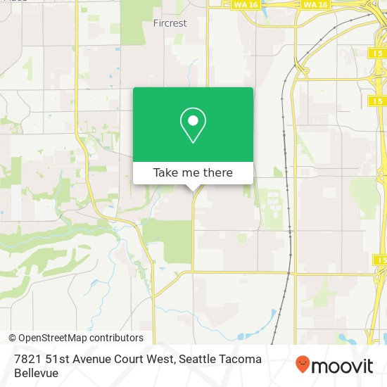 7821 51st Avenue Court West, 7821 51st Ave Ct W, University Place, WA 98467, USA map