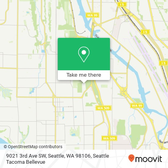 Mapa de 9021 3rd Ave SW, Seattle, WA 98106