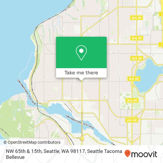 Mapa de NW 65th & 15th, Seattle, WA 98117