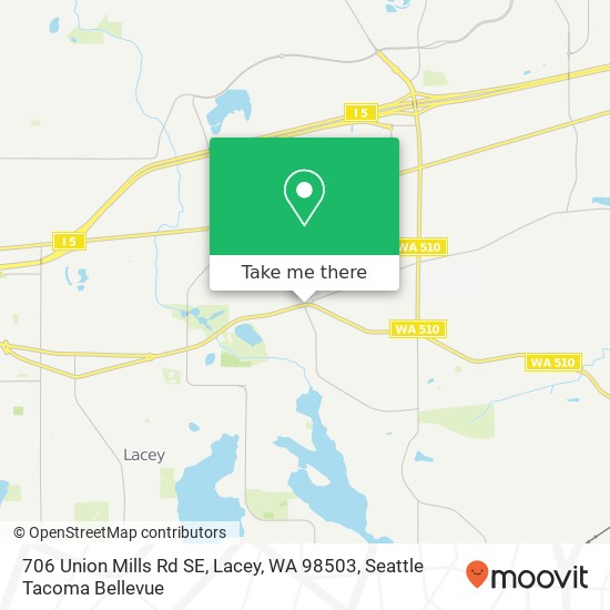 Mapa de 706 Union Mills Rd SE, Lacey, WA 98503