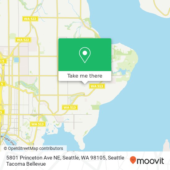 Mapa de 5801 Princeton Ave NE, Seattle, WA 98105