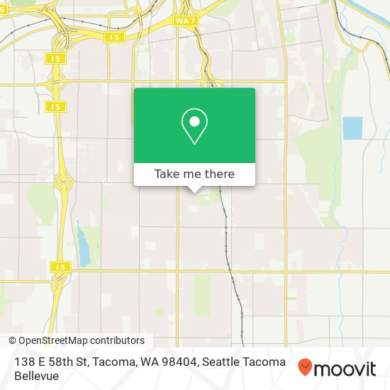 Mapa de 138 E 58th St, Tacoma, WA 98404