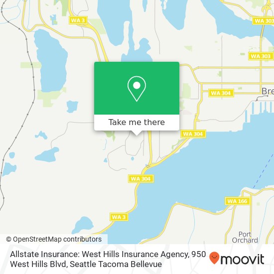 Mapa de Allstate Insurance: West Hills Insurance Agency, 950 West Hills Blvd