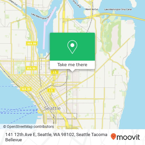 Mapa de 141 12th Ave E, Seattle, WA 98102