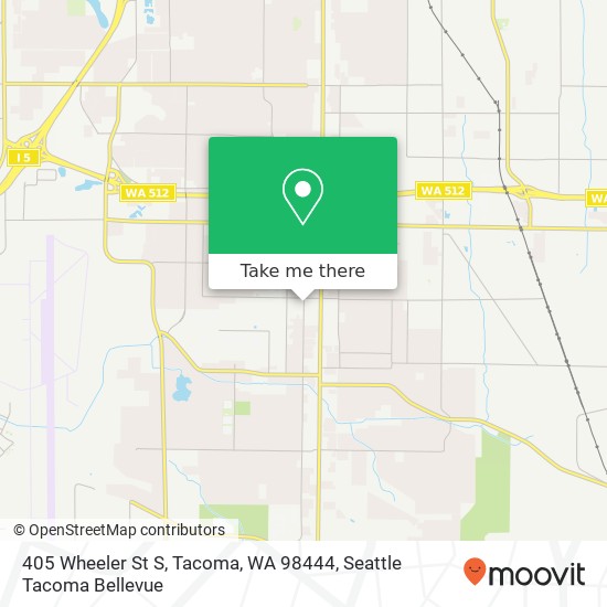 Mapa de 405 Wheeler St S, Tacoma, WA 98444