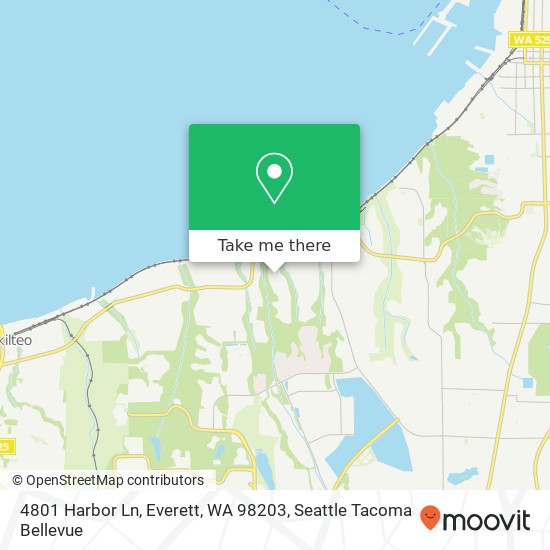 Mapa de 4801 Harbor Ln, Everett, WA 98203