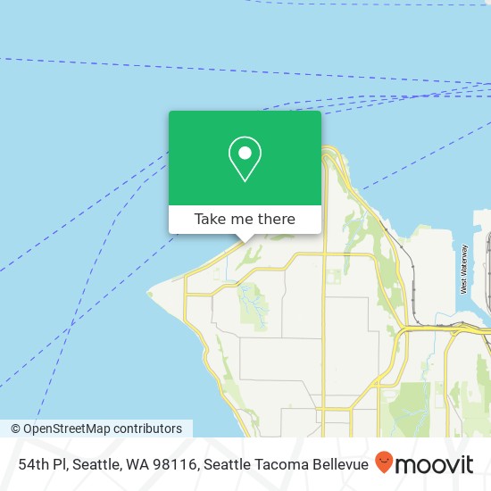 Mapa de 54th Pl, Seattle, WA 98116